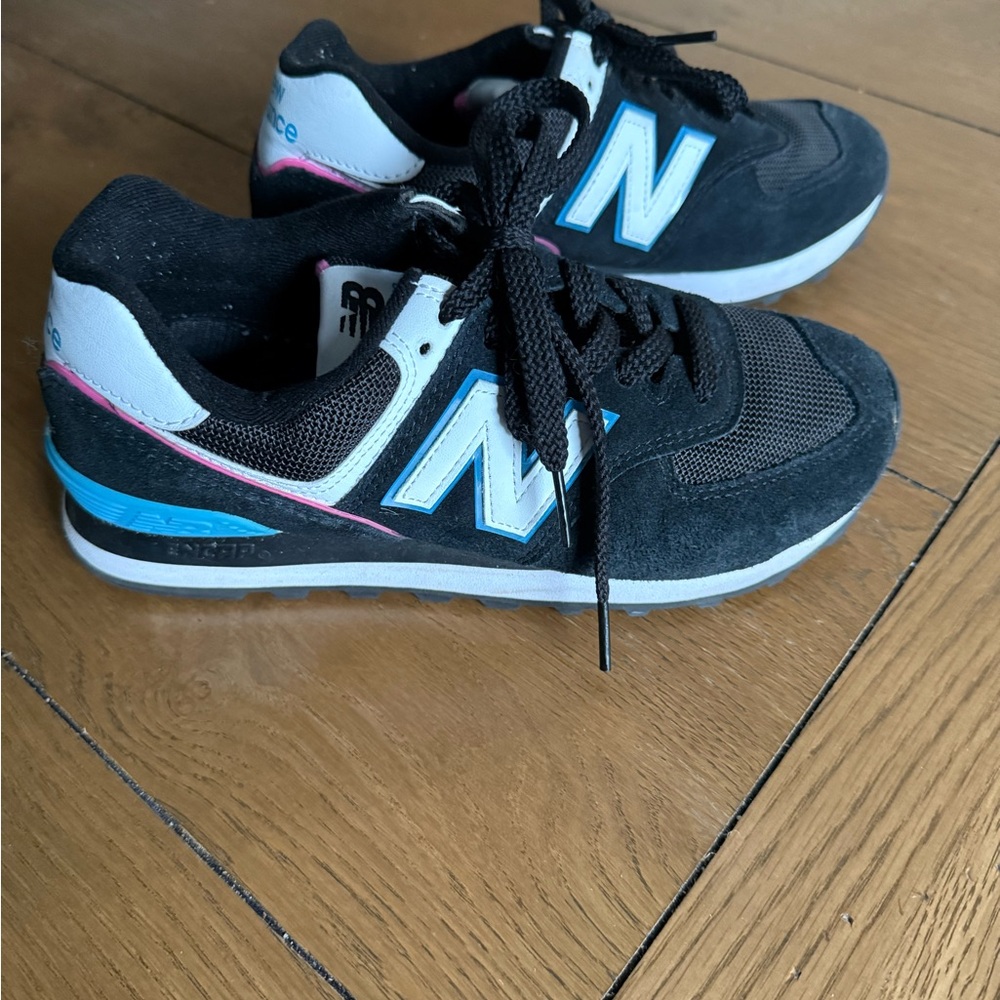 New Balance 574 Women’s Black,Blue, and Pink Sneakers